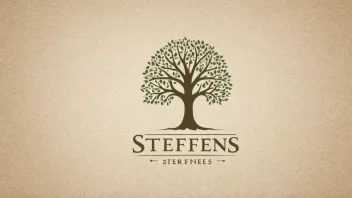 Et bilde som representerer egennavnet Steffens, med en person i forgrunnen og en subtil bakgrunn av et familietre eller et firma-logo