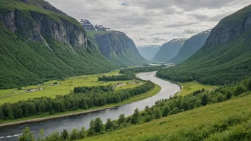 Et pittoreskt bilde av Grytåga-dalen i Norge.