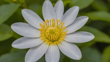 En Deknepollen-blomst i blomst, som viser dens intrikate detaljer.