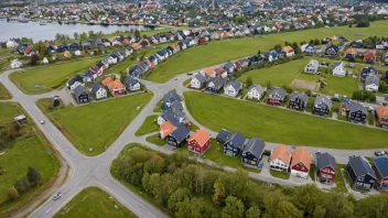 Flyfoto av Nordbyhagen, et boligområde i Norge
