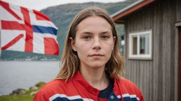En person med etternavnet Jørns, med et norsk flagg i bakgrunnen