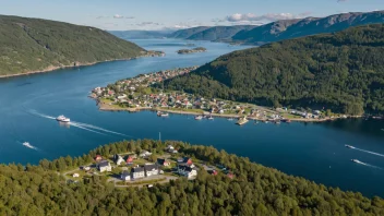 Flyfoto av Stathelle bygd