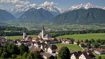 En malerisk by i de østerrikske Alpene.