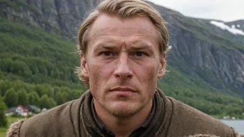 Et portrett av en norsk mann med et bestemt uttrykk, som representerer navnet Tarald