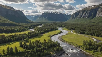 En vakker dal i Agder fylke, Norge.