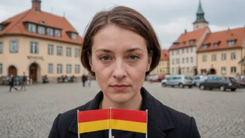 En person med etternavnet Werners, med et tysk flagg i bakgrunnen.