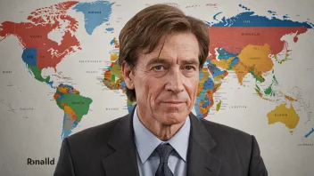 En person med navnet Ronald, som symboliserer de engelsktalende landene hvor navnet ofte brukes