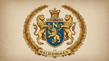 Et tradisjonelt norsk familievåpen eller våpenskjold med navnet Haldorsen.
