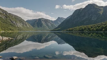 En fredelig innsjø i Norge