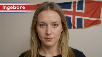 En kvinne med et norsk flagg i bakgrunnen, som representerer navnet Ingeborg.
