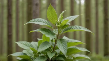 Et bilde av en Bjerkelys-plante, som viser dens karakteristiske lyse grønne blader og behagelige duft.