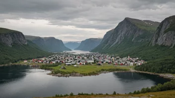 En malerisk scene av Skullerud, som viser dets unike karakter som et sted i Norge.