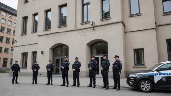 Oslopolitiet bygningen med politibetjenter