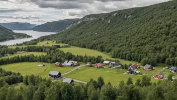 Et malerisk bilde av Rykkinns i Bærum, Norge, som viser områdets unike karakter.