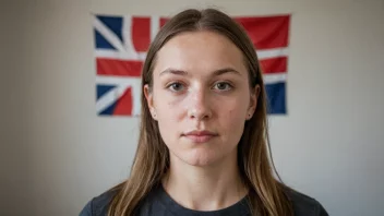 En person med etternavnet Salvesen, med et norsk flagg i bakgrunnen