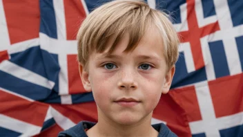 En gutt med navnet Mauritz, som representerer norsk kultur