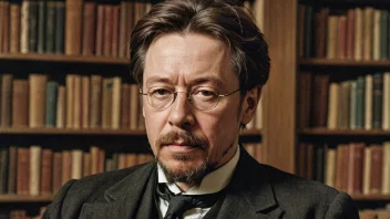 Et portrett av Anton Tsjekhov, en russisk dramatiker og forfatter.