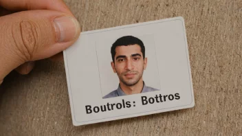 Et bilde av en person med arabiske trekk og en navnelapp med 'Boutros' skrevet på
