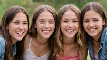 En gruppe jenter med navnet Jennifer, som smiler og ler sammen.