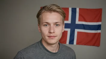 En person med etternavnet Kaspersen, med et norsk flagg i bakgrunnen