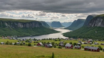Et malerisk landskap av Tjodalyng-området i Norge.
