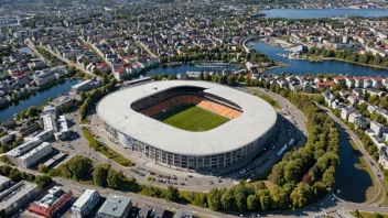 Flyfoto av Lerkendal bydel i Trondheim.