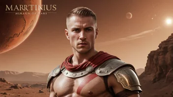 En illustrasjon av navnet Martinus med en sterk, fet skrift og en rød bakgrunn, som symboliserer mot og styrke