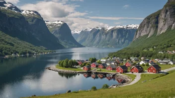 En fredelig bygd omgitt av fjorder og fjell i Vest-Norge