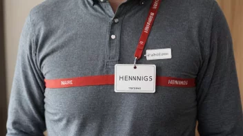 En mann med en skandinavisk bakgrunn og en navnelapp med 'Hennings' skrevet på den.