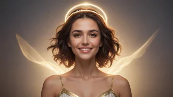 Et bilde som representerer navnet Thea, med en kvinne omgitt av lys.