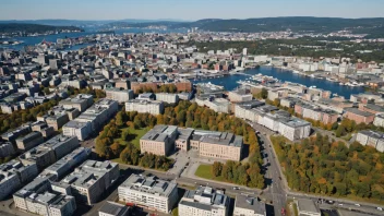 Blindernområdet i Oslo, med sine akademiske institusjoner og universitetscampus.