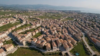 Flyfoto av byen Riminis, Italia