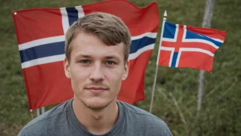 En person med etternavnet Danbolt, med et norsk flagg i bakgrunnen.