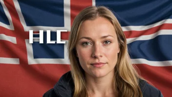Bildet viser kvinnenavnet Hilde skrevet i fet skrift med et norsk flagg i bakgrunnen