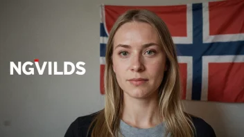 En kvinne med et norsk flagg i bakgrunnen, som representerer navnet Ingvilds.