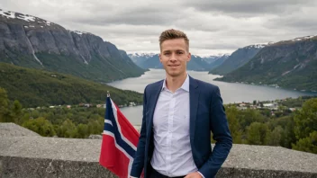 En person med etternavnet Søgaard, med et norsk flagg eller landskap i bakgrunnen.