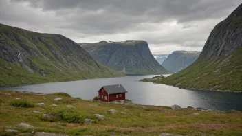 Et idyllisk norsk landskap med en hint av navnet Sunnaas