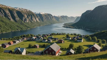Et malerisk bilde av Galteruds, en liten bygd i Norge, omgitt av vakker natur.