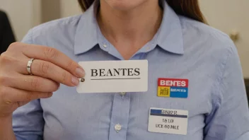 En kvinne med en navnelapp som sier Bentes, smiler og ser rett inn i kameraet.