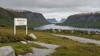 Et idyllisk norsk landskap med et hint av navnet Sandves