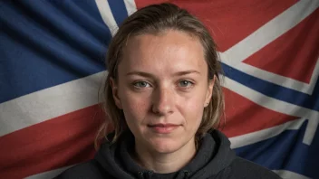 Et bilde av en person med etternavnet Stensaas, med et norsk flagg eller en tradisjonell norsk bakgrunn