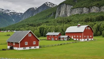 En malerisk gård i Norge.