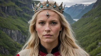 En kvinne med et sterkt og tradisjonelt norsk utseende, som symboliserer navnet Herborgs