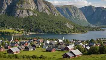 Et malerisk bilde av Revsnes, som viser dets naturskjønnhet og infrastruktur.