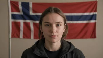 En person med et norsk flagg i bakgrunnen, med navnet Eivinn skrevet i tykke bokstaver