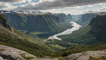Et malerisk landskap av Brennas i Norge.