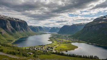Et fredelig og malerisk landskap av Tyssebotnen i Norge.