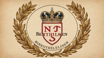 Et tradisjonelt norsk familievåpen eller våpenskjold med navnet Berthelsen.