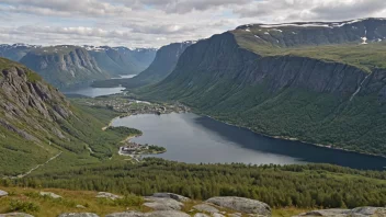 Et malerisk landskap av Reiersrud i Norge