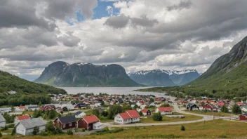 Et malerisk bilde av Laukslettas, en liten landsby eller by i Norge
